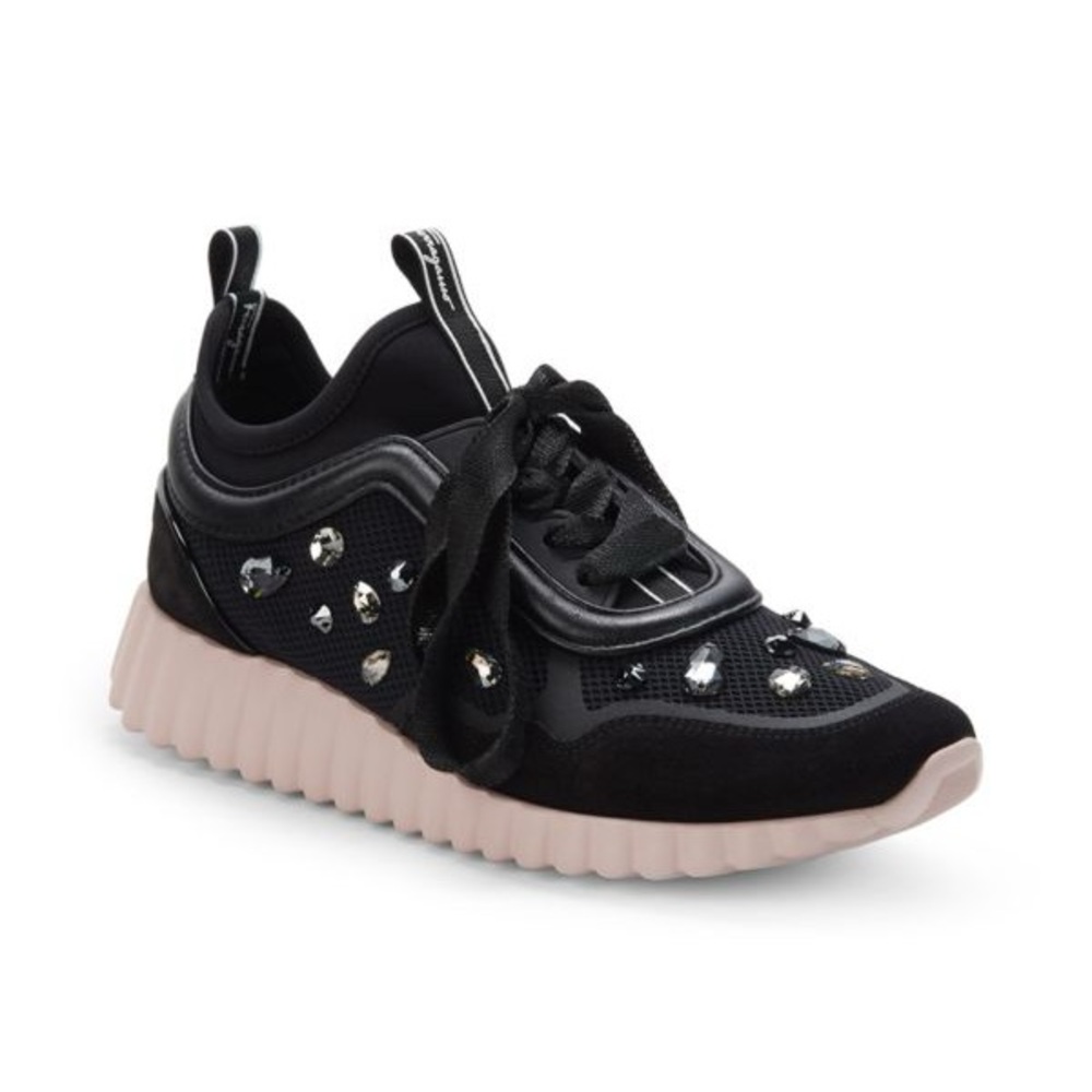 Ferragamo Women's Sneaker Cervino Embellished Low-Top Sneakers – US 6.5 Designer